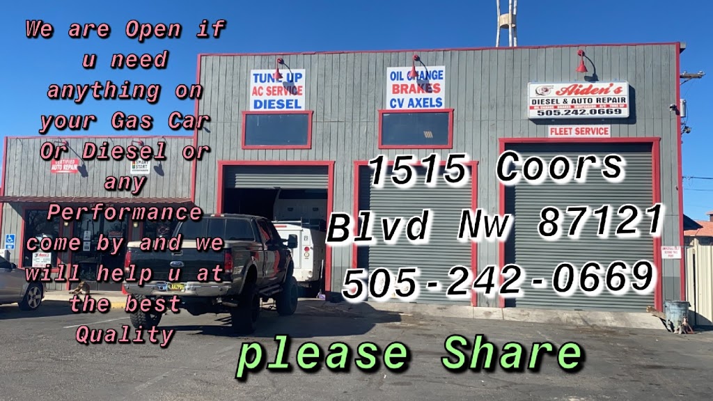 Aidens Diesel & Auto Repair | 1515 Coors Blvd NW, Albuquerque, NM 87121, USA | Phone: (505) 242-0669