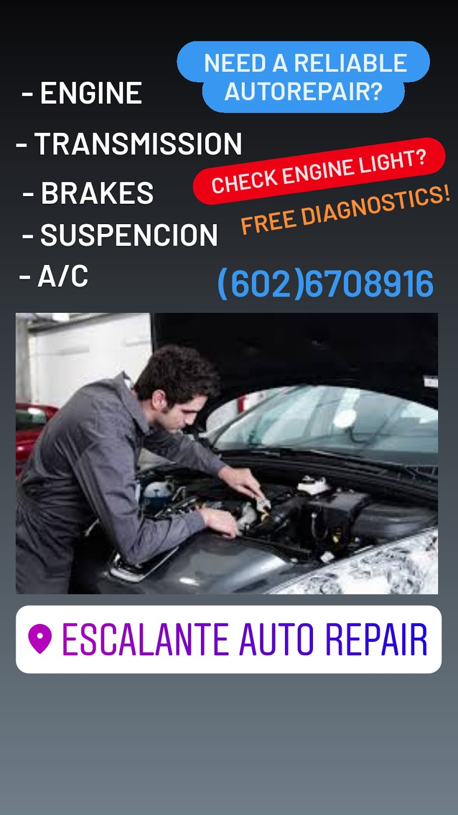 Escalante Auto Repair | 3121 W Sunland Ave, Phoenix, AZ 85041, USA | Phone: (602) 887-6887