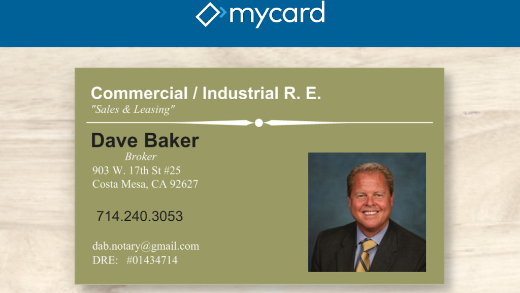 David A. Baker - Commercial / Industrial R. E. Services | 903 West 17th Street #25, DRE#: 01434714, Costa Mesa, CA 92627, USA | Phone: (714) 240-3053