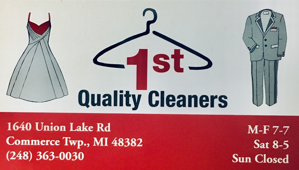 1st quality cleaners | 1640 Union Lake Rd, Commerce Charter Twp, MI 48382, USA | Phone: (248) 363-0030