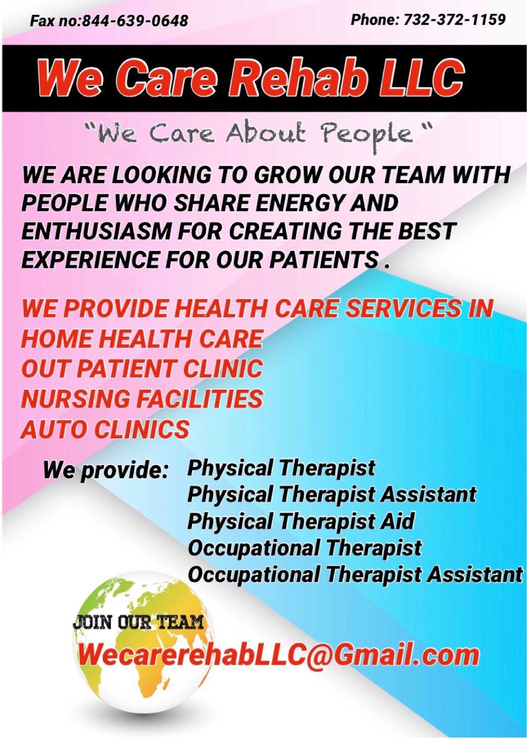 We Care Rehab LLC | 3951 Norwich Dr, Canton, MI 48188, USA | Phone: (732) 372-1159