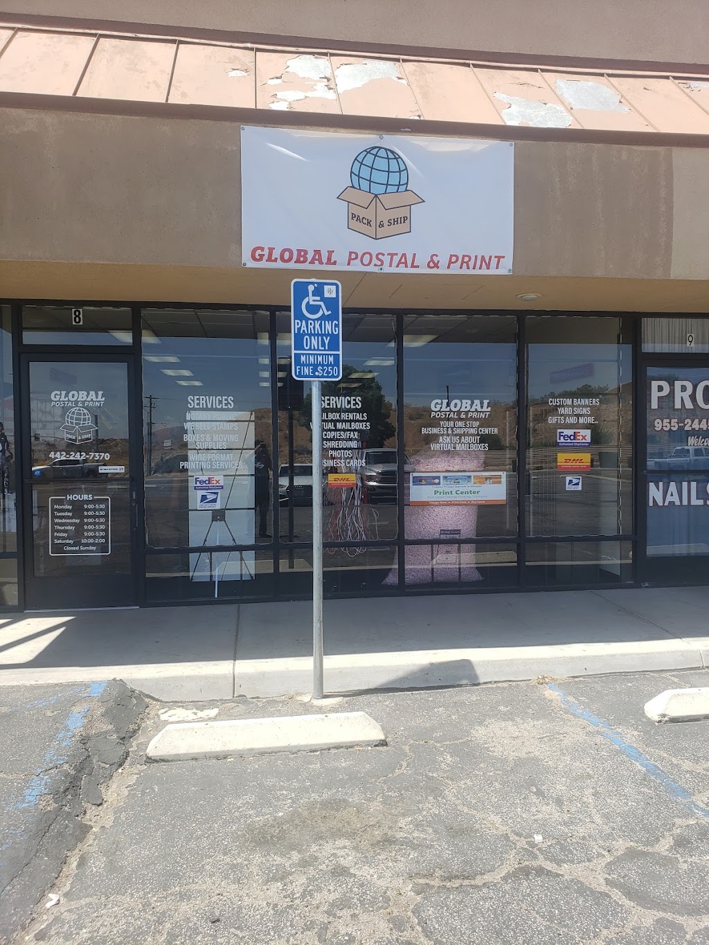 Global Postal & Print | 13728 Hesperia Rd Unit 8, Victorville, CA 92395, USA | Phone: (442) 242-7370