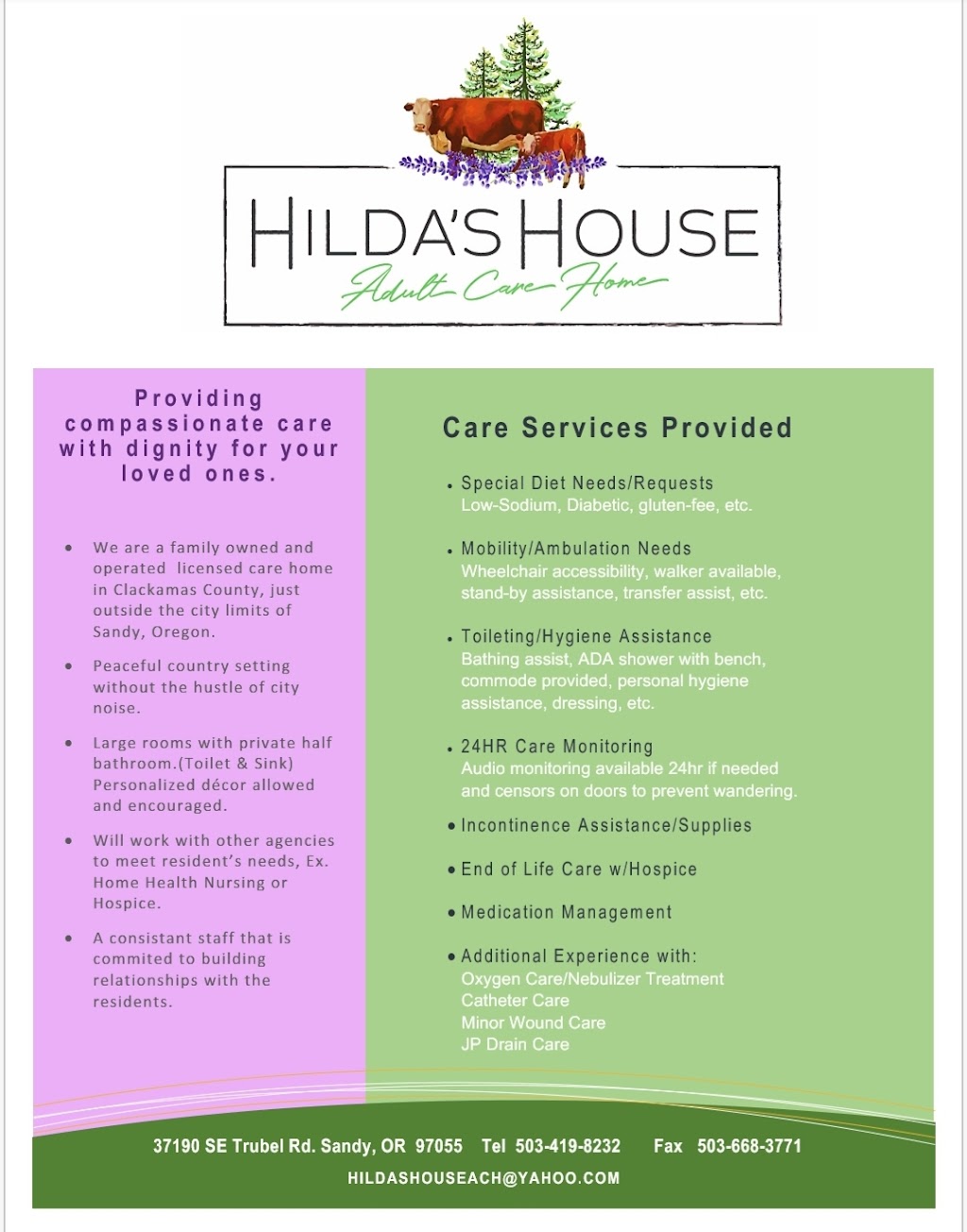 Hildas House ACH | 37190 SE Trubel Rd, Sandy, OR 97055, USA | Phone: (503) 419-8232