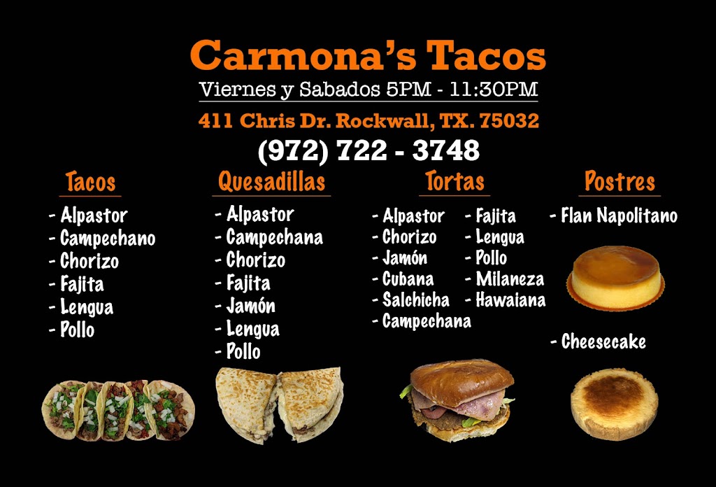 Carmona’s Tacos | 411 Chris Dr, Rockwall, TX 75032, USA | Phone: (972) 722-3748