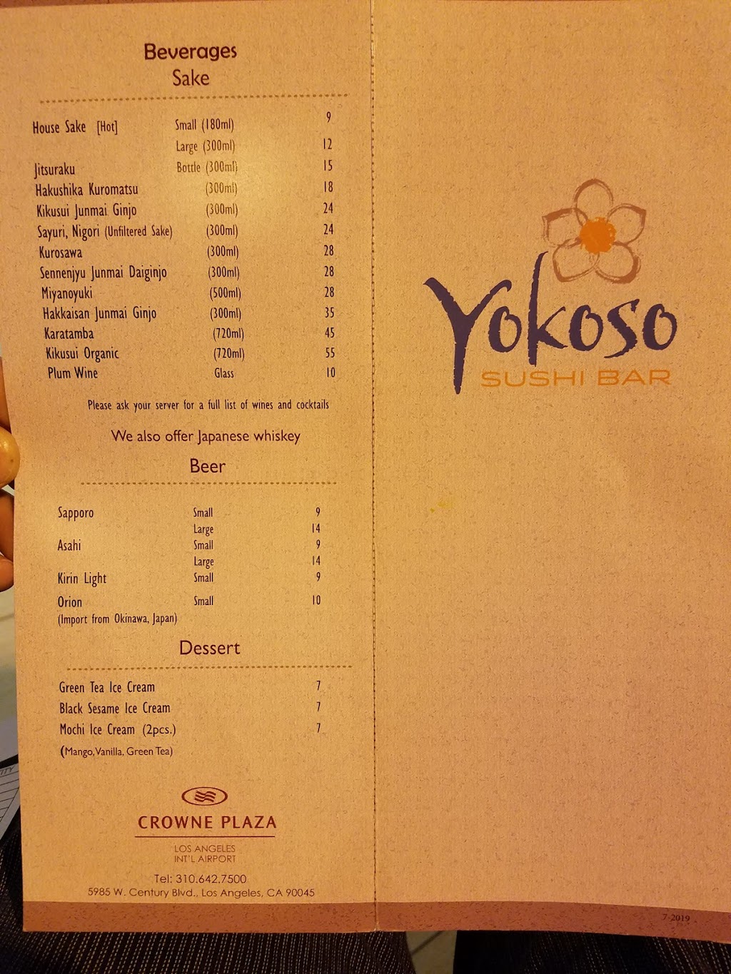 Yokoso Sushi Bar | 5985 W Century Blvd, Los Angeles, CA 90045, USA | Phone: (310) 642-7500