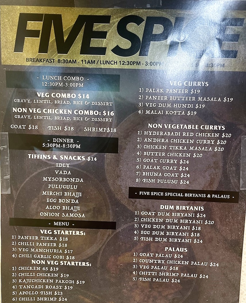 Five Spice | 3171 NJ-27 Suite C, Franklin Park, NJ 08823, USA | Phone: (732) 960-1484