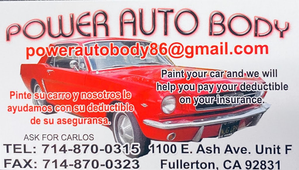 Power Auto Body | 1100 E Ash Ave F, Fullerton, CA 92831, USA | Phone: (714) 870-0315