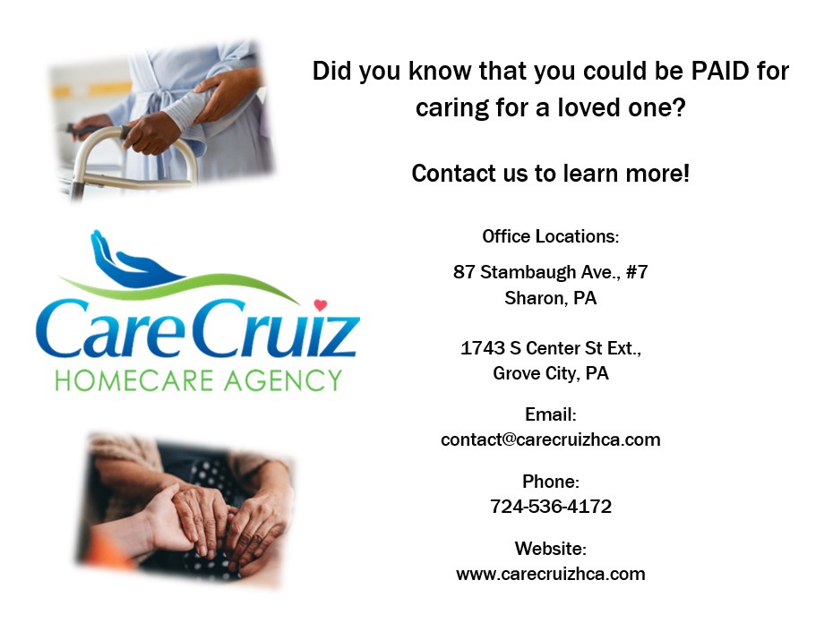 CareCruiz Homecare Agency LLC | 87 Stambaugh Ave #7, Sharon, PA 16146, USA | Phone: (724) 536-4172