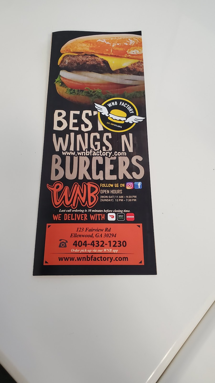WNB Factory - Wings & Burger | 123 Fairview Rd, Ellenwood, GA 30294, USA | Phone: (404) 432-1230