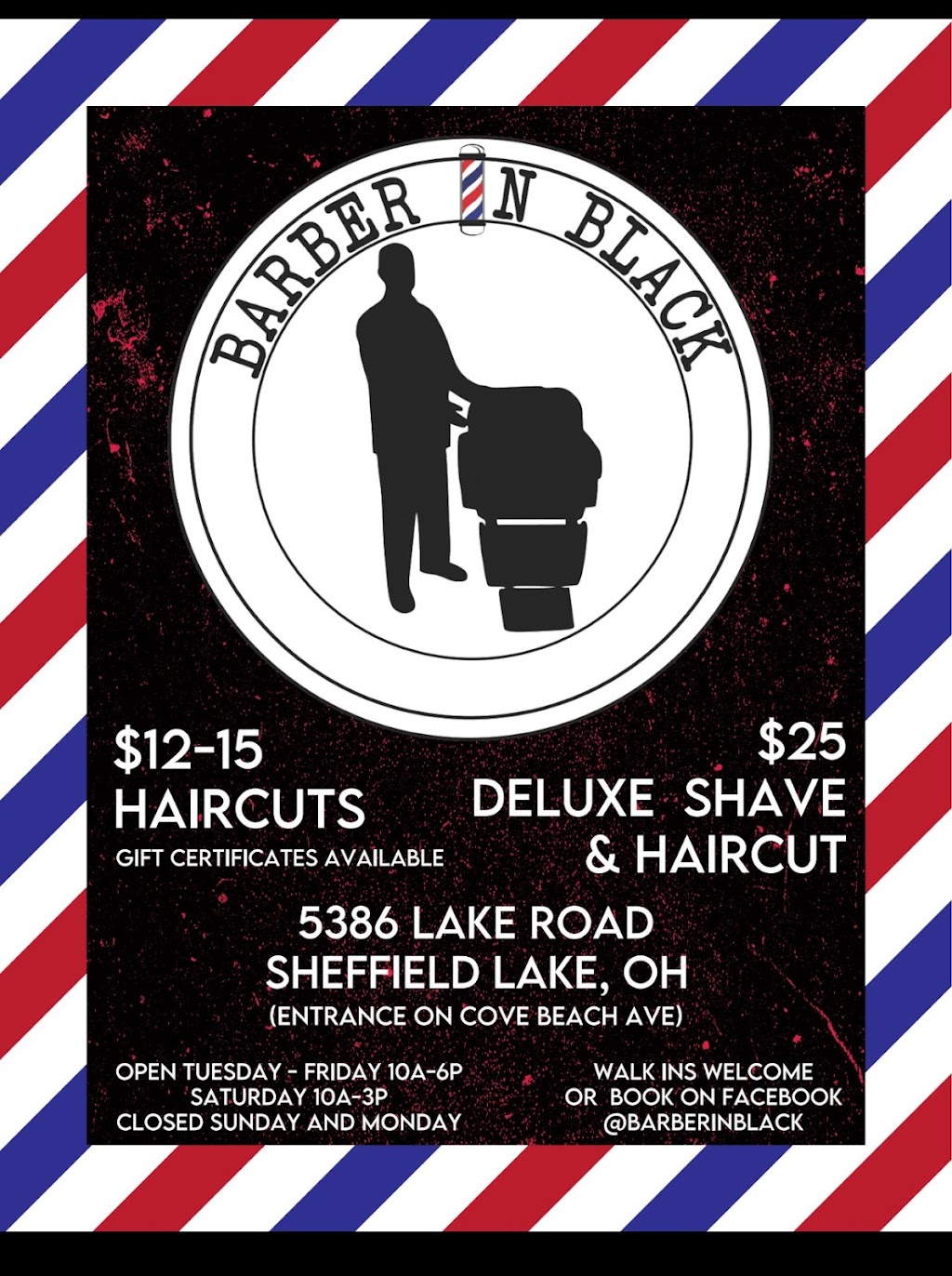 Barber In Black | 5386 E Lake Rd, Sheffield Lake, OH 44054, USA | Phone: (440) 714-7137