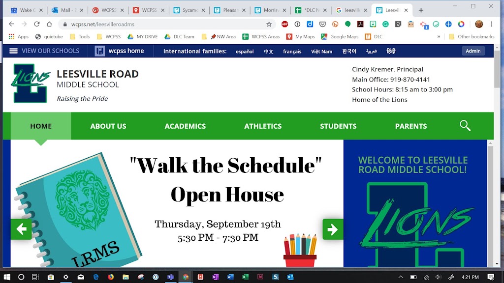 Leesville Road Middle School | 8406 Pride Way, Raleigh, NC 27613, USA | Phone: (919) 870-4141