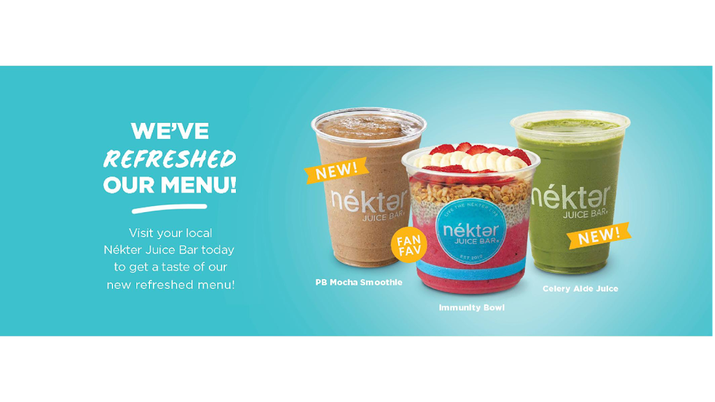 Nekter Juice Bar | 16421 Sierra Lakes Pkwy, Fontana, CA 92336, USA | Phone: (909) 347-7177