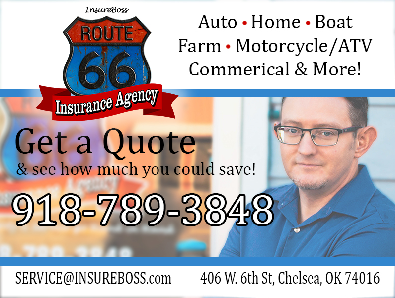 Route 66 Insurance Agency | 406 W 6th St, Chelsea, OK 74016, USA | Phone: (918) 254-1725