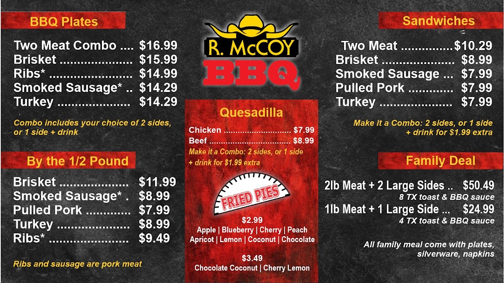 R. McCOY BBQ | 1806 W Audie Murphy Pkwy, Farmersville, TX 75442, USA | Phone: (972) 782-7509