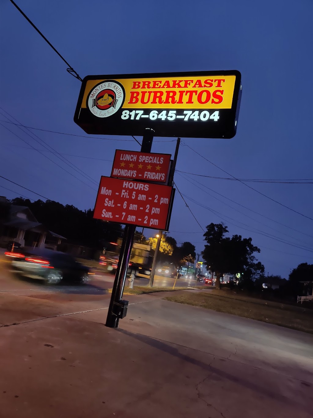 Montes Breakfast Burritos | 709 N Main St, Cleburne, TX 76033, USA | Phone: (817) 645-7404