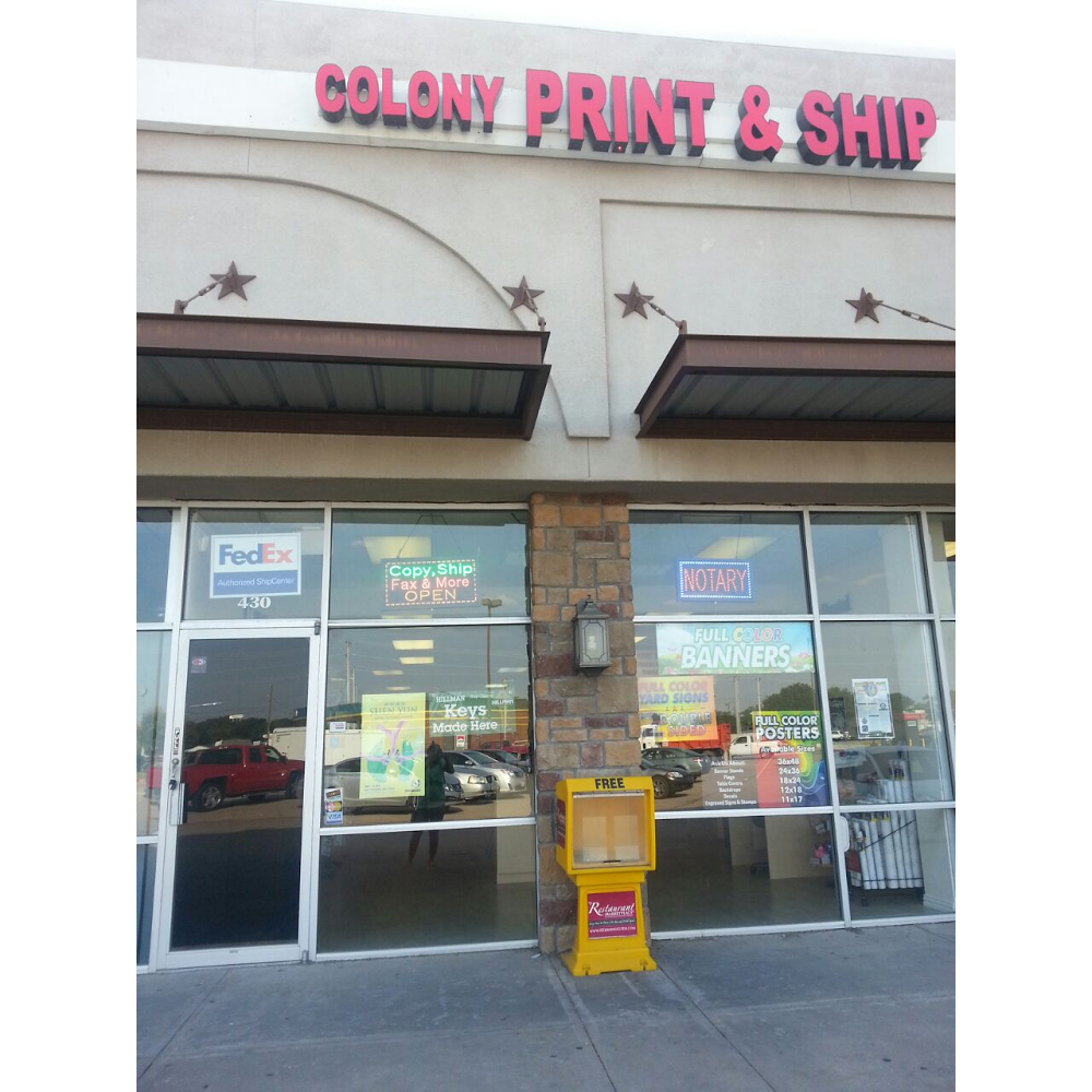 Colony Print & Ship, LLC | 6805 Main St #430, The Colony, TX 75056, USA | Phone: (214) 494-6446