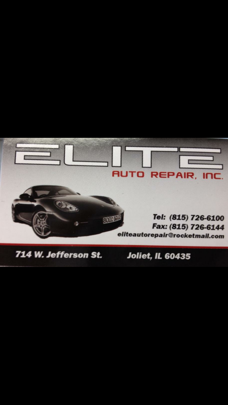 Elite Auto Repair | 714 W Jefferson St, Joliet, IL 60435, USA | Phone: (815) 726-6100