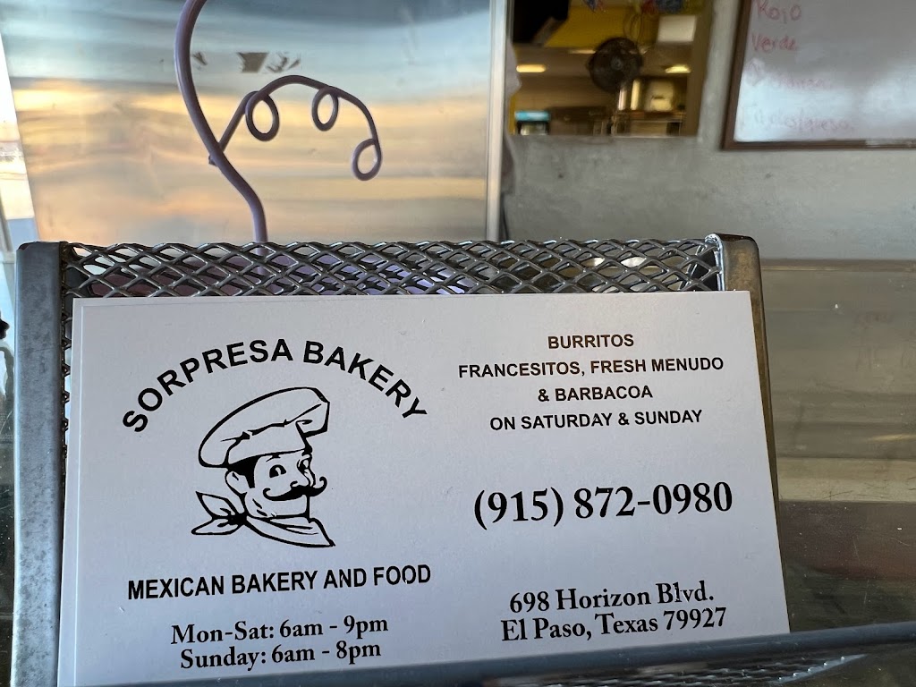 Sorpresa Bakery | 698 Horizon Blvd, Socorro, TX 79927, USA | Phone: (915) 872-0980