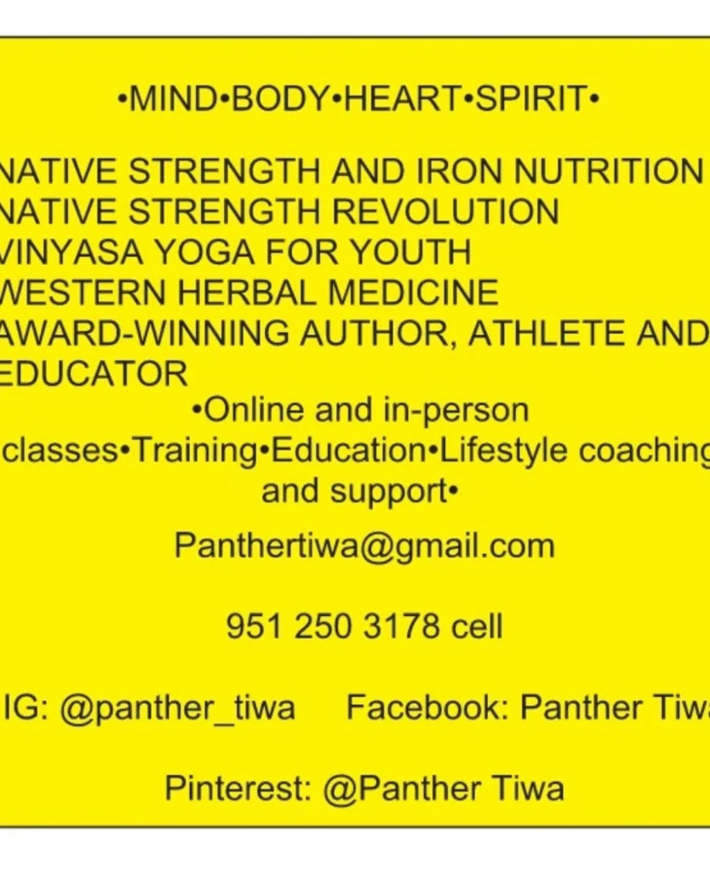 Panther Tiwa | 23869 Bowl Rd, Crestline, CA 92325, USA | Phone: (951) 250-3178