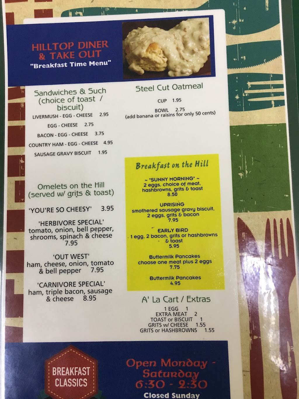 Hilltop Diner and takeout | 159 Neely Store Rd, Rock Hill, SC 29730, USA | Phone: (803) 329-1104