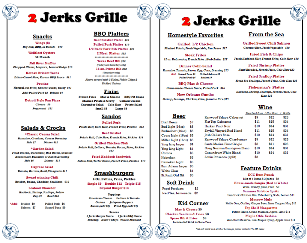 2 Jerks Grille & BBQ at Easton Country Club | 265 Purchase St, South Easton, MA 02375, USA | Phone: (508) 238-2500