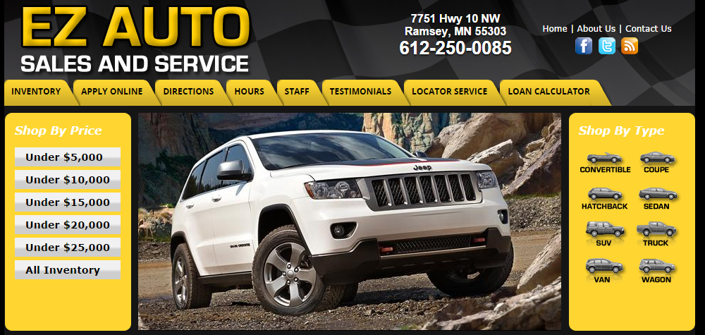 EZ Auto Sales and Service | 7751 US-10 NW, Ramsey, MN 55303, USA | Phone: (612) 250-0085