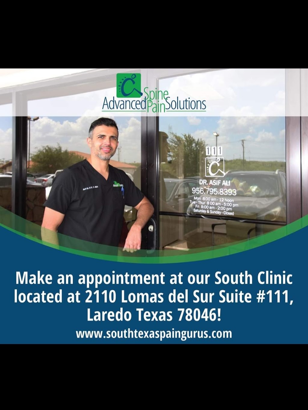 Asif J. Ali D.O. | 2110 Lomas Del Sur Boulevard STE 111, Laredo, TX 78046 | Phone: (956) 602-1600