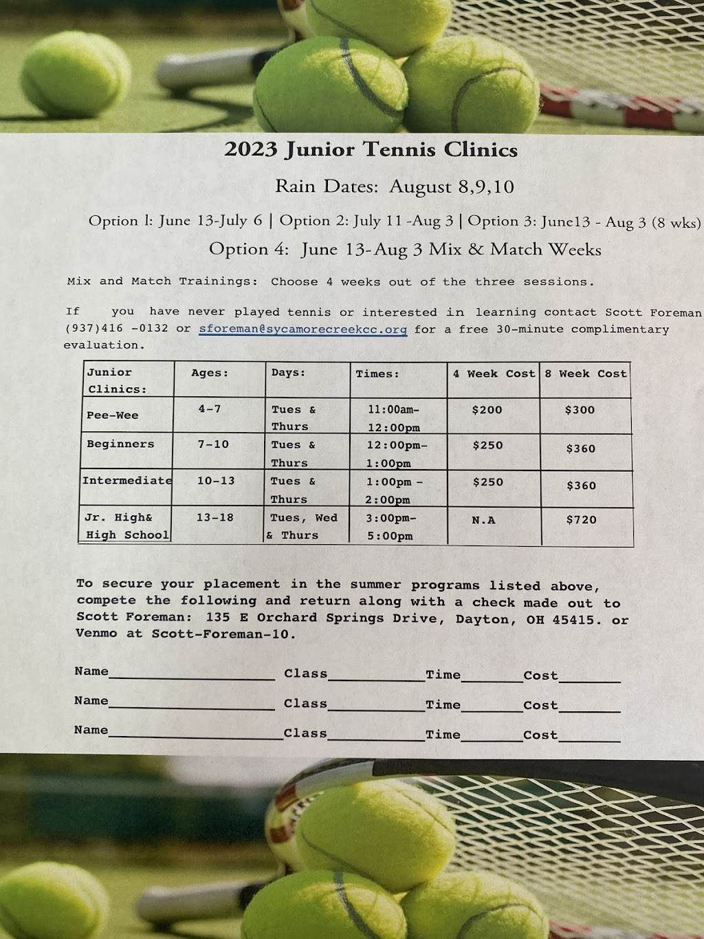 Scott Foreman Tennis and Pickle Ball | 8300 Country Club Ln, Springboro, OH 45066, USA | Phone: (937) 416-0132