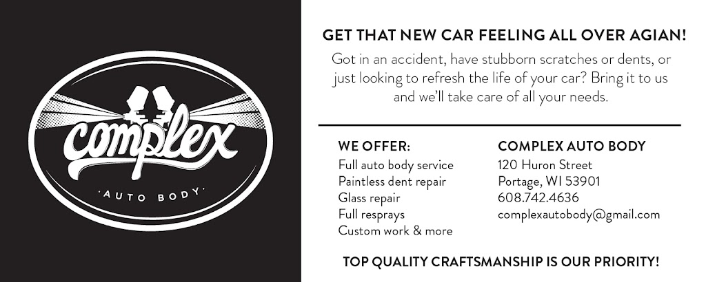 Complex Auto Body | 120 Huron St, Portage, WI 53901, USA | Phone: (608) 742-4636