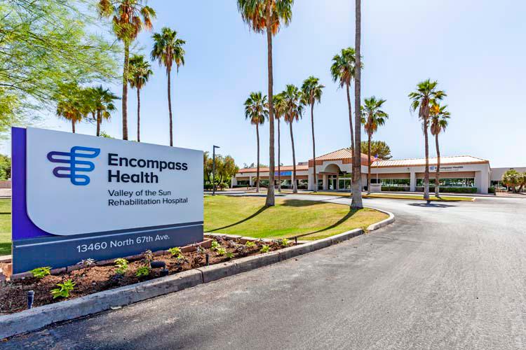 Encompass Health Valley of The Sun Rehabilitation Hospital | 13460 N 67th Ave, Glendale, AZ 85304, USA | Phone: (623) 878-8800