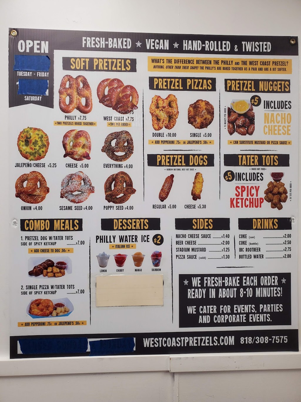 West Coast Pretzels Bakery Cafe | 7617 Vineland Ave, Sun Valley, CA 91352, USA | Phone: (818) 308-7575