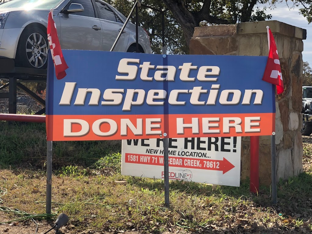 Redline State Inspections & Automotive Care | 1581 State Hwy 71 unit b, Cedar Creek, TX 78612, USA | Phone: (512) 409-3328