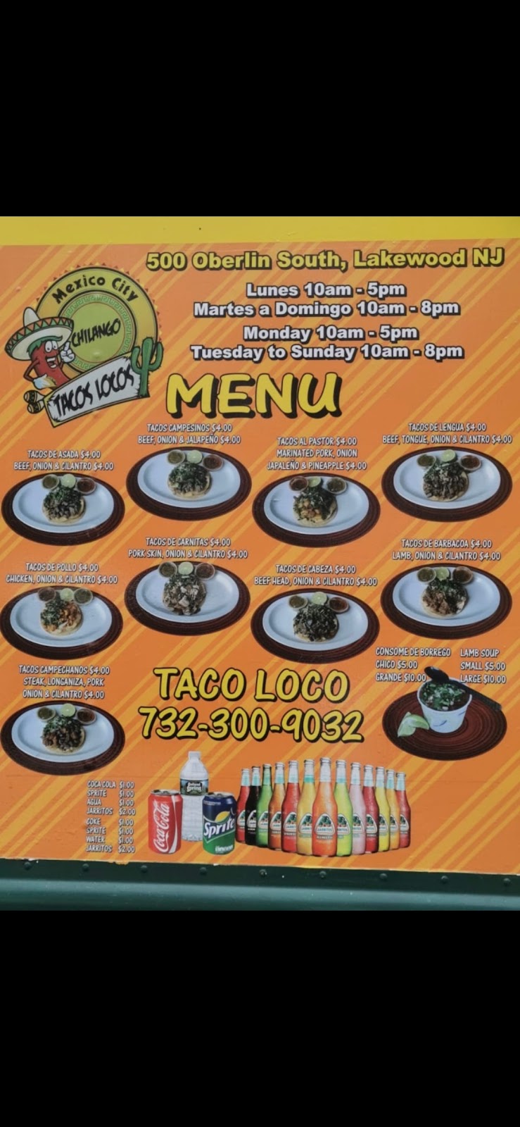 Chilango Taco Loco | 1380 Ocean Ave, Lakewood, NJ 08701, USA | Phone: (732) 300-9032