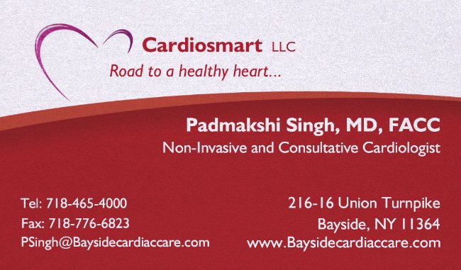 Padmakshi Singh, MD, FACC ; Bayside Cardiac Care | 216-16 Union Tpke, Queens, NY 11364, USA | Phone: (718) 465-4000