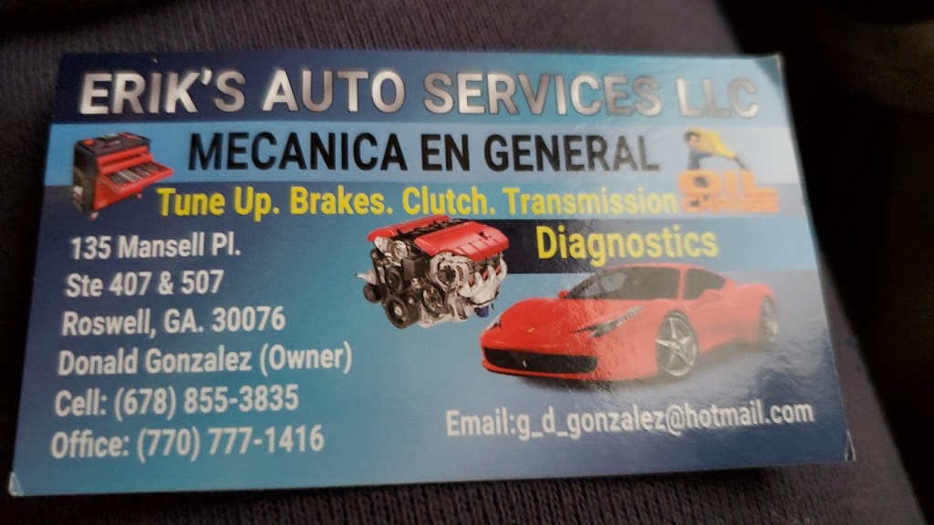 Eriks Auto Services | 135 Mansell Pl Ste 407 & 507, Roswell, GA 30076, USA | Phone: (678) 855-3835