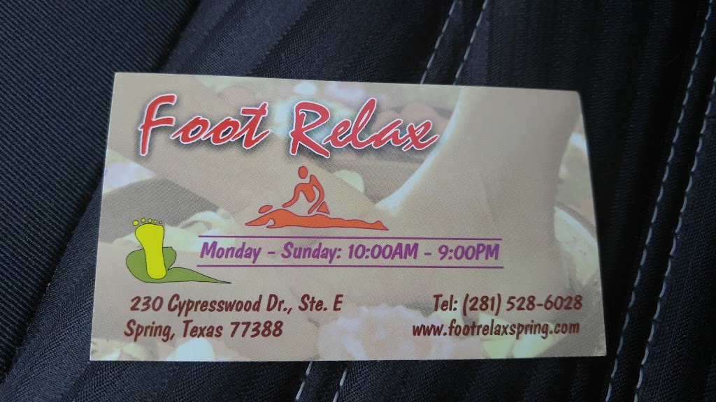 Foot Relax | 230 Cypresswood Dr, Spring, TX 77388 | Phone: (281) 528-6028