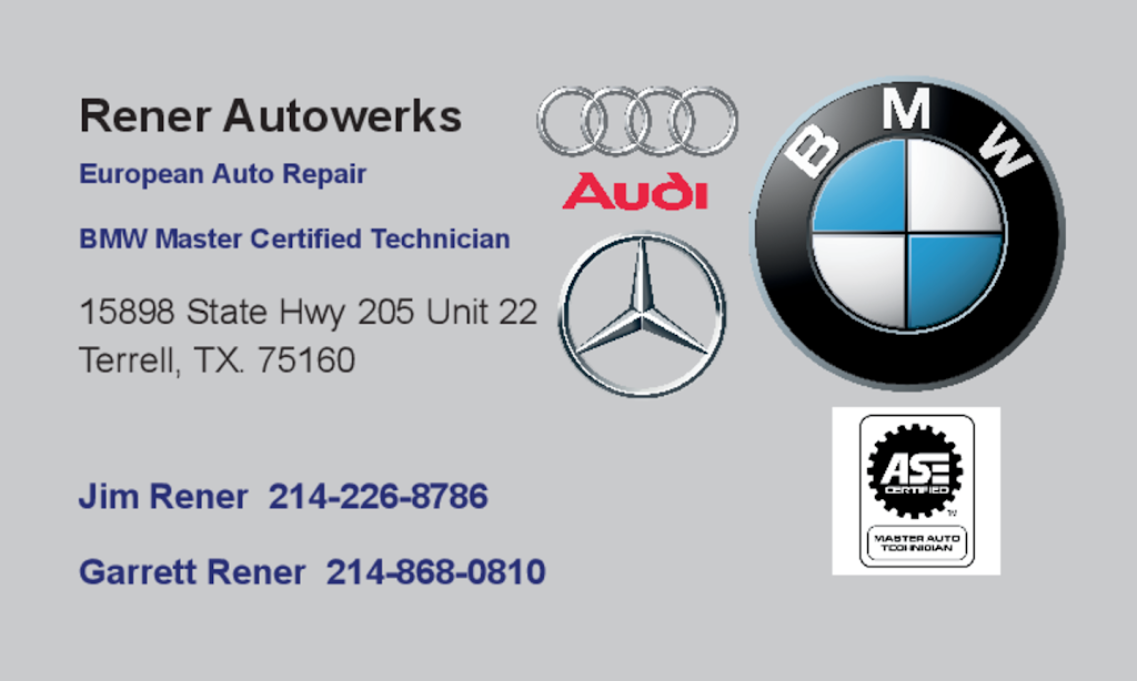 Rener Autowerks | 15898 State Hwy 205 Unit 22, Terrell, TX 75160, USA | Phone: (214) 226-8786