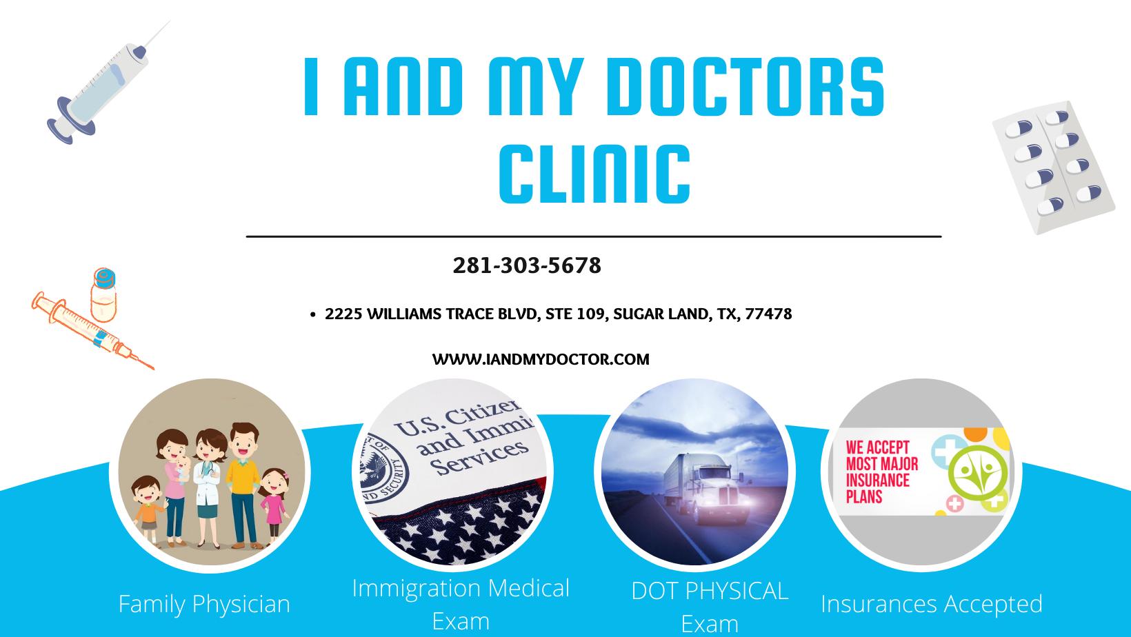 I and My Doctors Clinic | 2225 Williams Trace Blvd #109, Sugar Land, TX 77478, United States | Phone: (281) 303-5678