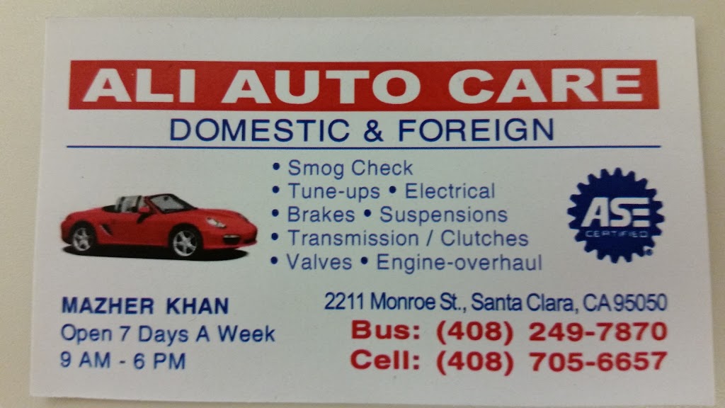 Alis Auto Care | 2211 Monroe St, Santa Clara, CA 95050, USA | Phone: (408) 249-7870