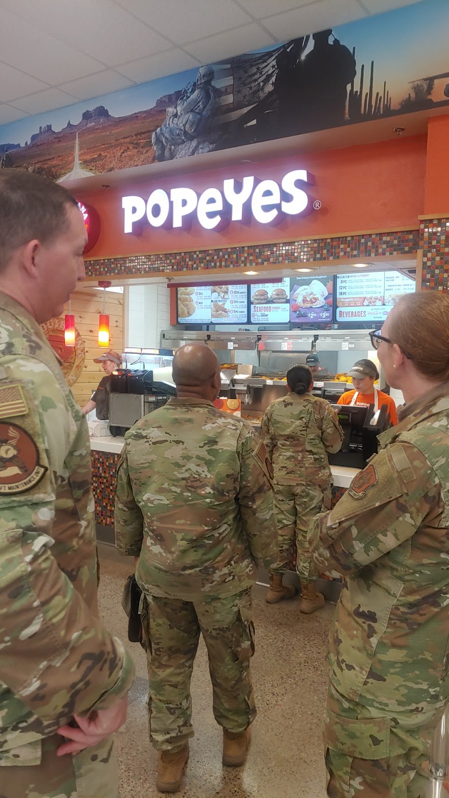 Popeyes Louisiana Kitchen | military Post Access Required, 7071 N 138th Ave Building #1540, Glendale, AZ 85307, USA | Phone: (623) 935-4029