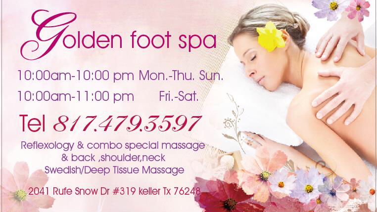 Golden Foot Spa | 2041 Rufe Snow Dr ste 319, Keller, TX 76248, USA | Phone: (817) 479-3597