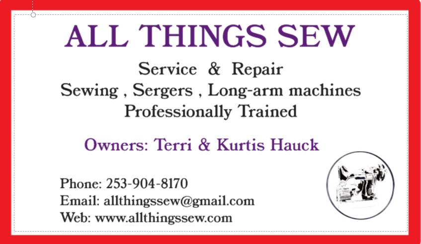 All Things Sew | 14125 Pacific Ave S Suite D, Tacoma, WA 98444, USA | Phone: (253) 904-8170