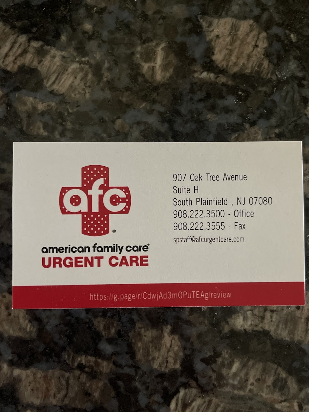 AFC Urgent Care South Plainfield | 907 Oak Tree Ave, South Plainfield, NJ 07080, USA | Phone: (908) 222-3500