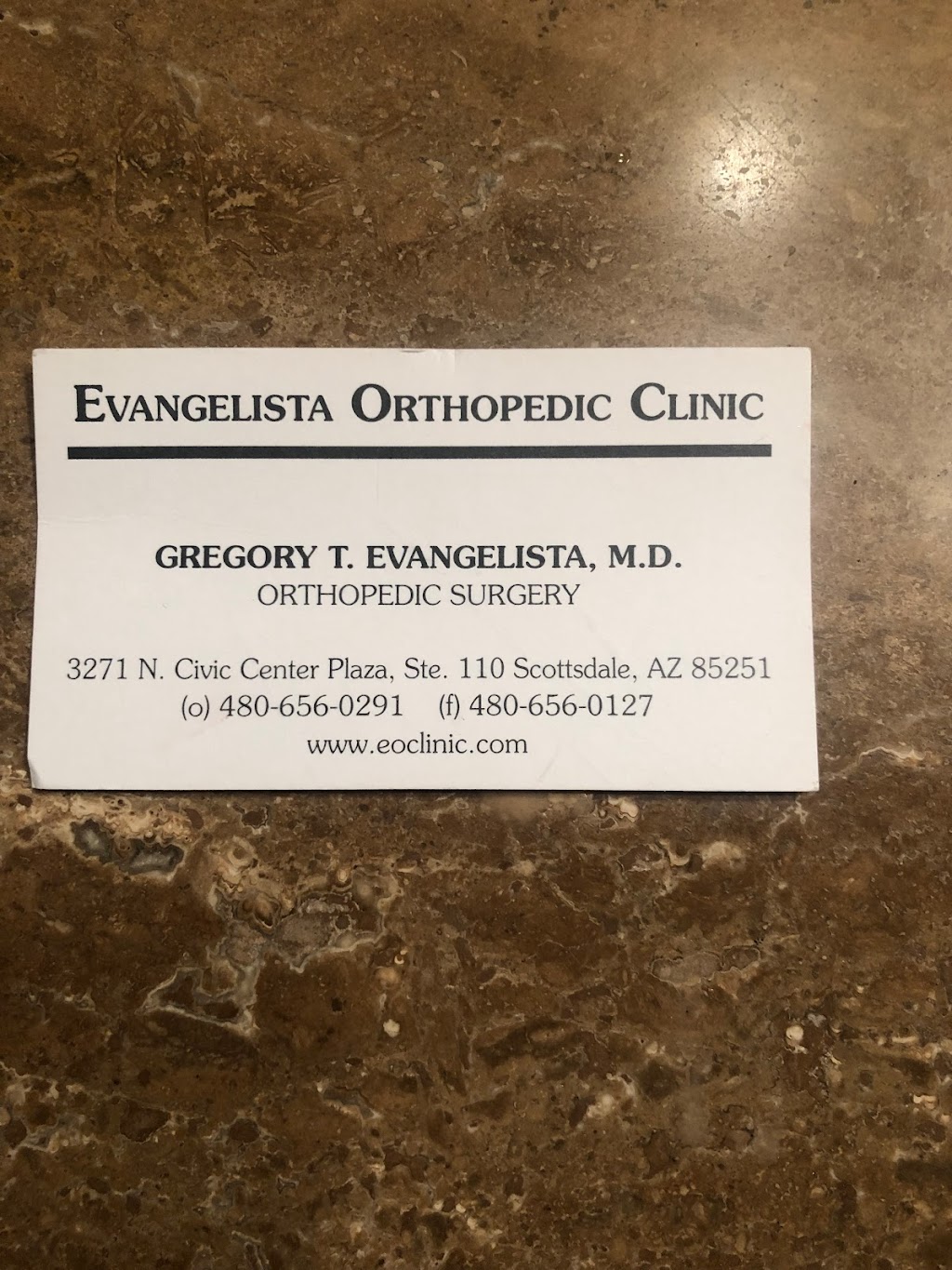 Dr. Gregory T. Evangelista, MD | 3271 N Civic Center Plaza #110, Scottsdale, AZ 85251 | Phone: (480) 656-0291