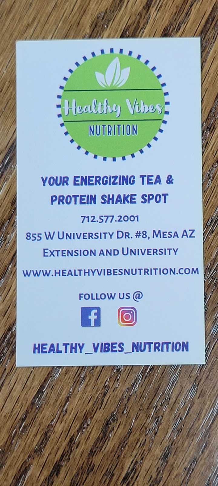 Healthy Vibes Nutrition | 855 W University Dr #8, Mesa, AZ 85201, USA | Phone: (712) 577-2001