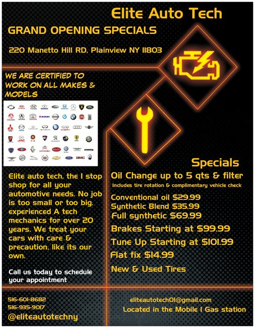 Elite Auto Tech | 220 Manetto Hill Rd, Plainview, NY 11803, USA | Phone: (516) 601-8682
