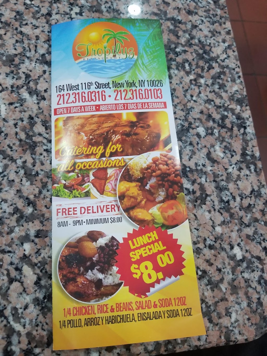 Tropilyz 116th | 164 W 116th St, New York, NY 10026, USA | Phone: (212) 316-0316