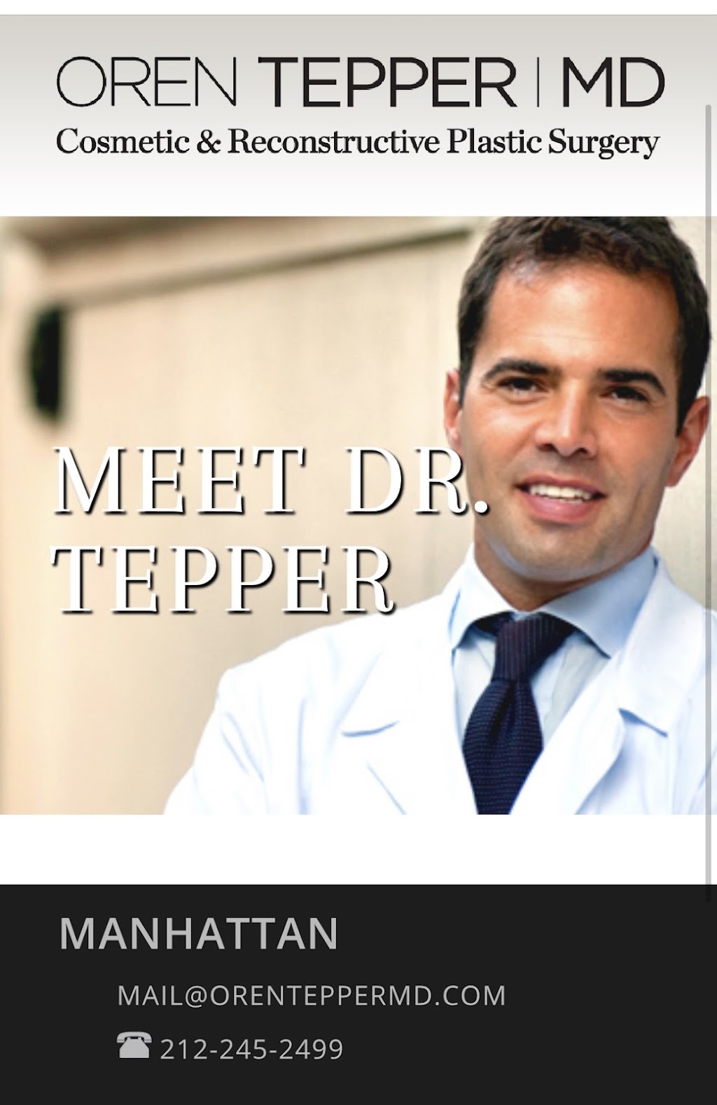 Dr Oren Tepper | 812 Park Ave, New York, NY 10075, USA | Phone: (212) 245-2499