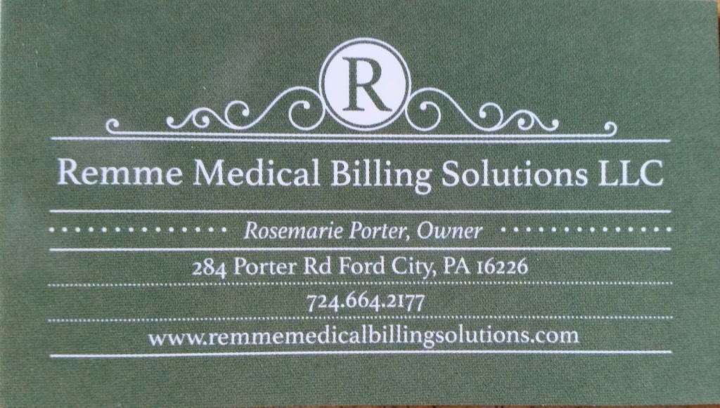 Remme Medical Billing Solutions, LLC | 284 Porter Rd, Ford City, PA 16226, USA | Phone: (724) 664-2177