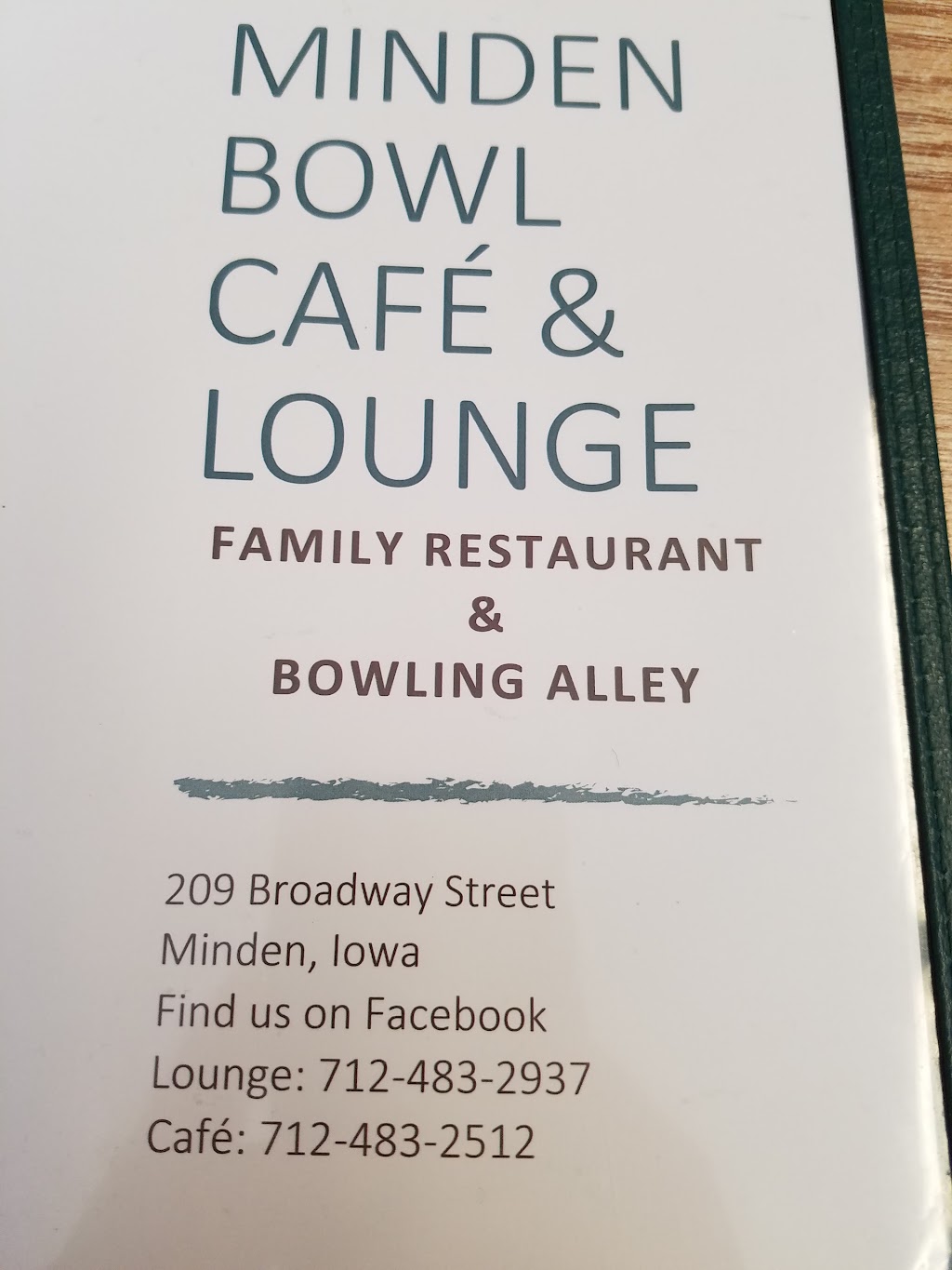 Minden Bowl Cafe | 209 Broadway St, Minden, IA 51553, USA | Phone: (712) 483-2512